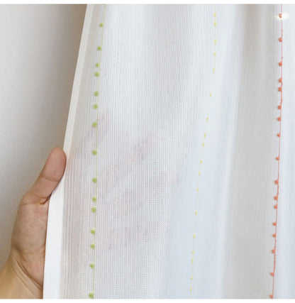 ミラーレースカーテン エコリエ 日本製 40サイズ 幅100 幅150 幅200 レースカーテン 断熱 保温 UVカット テイジン 高機能 3色 ボンボン おしゃれ 洗濯OK 昼間見えにくい 賃貸 採光 洗える カーテン(代引不可)