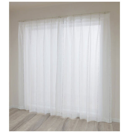 ミラーレースカーテン エコリエ 日本製 40サイズ 幅100 幅150 幅200 レースカーテン 断熱 保温 UVカット テイジン 高機能 ボンボン おしゃれ 洗濯OK 昼間見えにくい 賃貸 採光 洗える カーテン(代引不可)