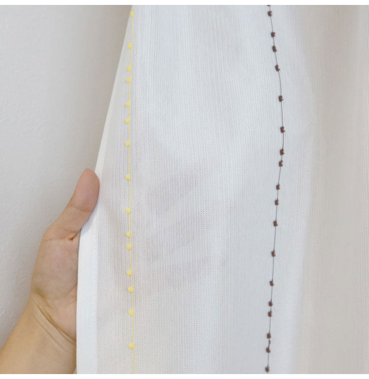 ミラーレースカーテン エコリエ 日本製 40サイズ 幅100 幅150 幅200 レースカーテン 断熱 保温 UVカット テイジン 高機能 ボンボン おしゃれ 洗濯OK 昼間見えにくい 賃貸 採光 洗える カーテン(代引不可)