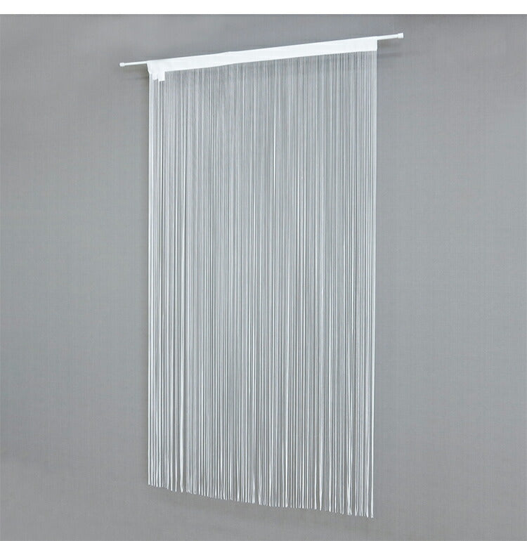 日本製 防炎 ひものれん 北欧風 間仕切り のれん 暖簾 約幅85cm×丈170cm 突っ張り棒 キッチン トイレ 程よい透け感 おしゃれ 小窓 出窓 お洒落 防炎加工 取り付け簡単(代引不可)