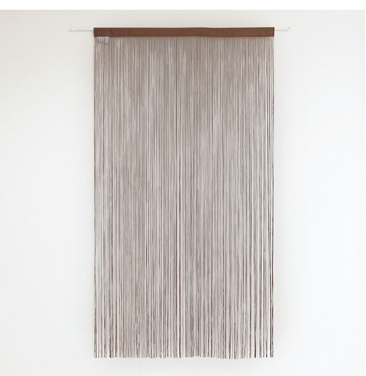 日本製 防炎 ひものれん 北欧風 間仕切り のれん 暖簾 約幅85cm×丈170cm 突っ張り棒 キッチン トイレ 程よい透け感 おしゃれ 小窓 出窓 お洒落 防炎加工 取り付け簡単(代引不可)