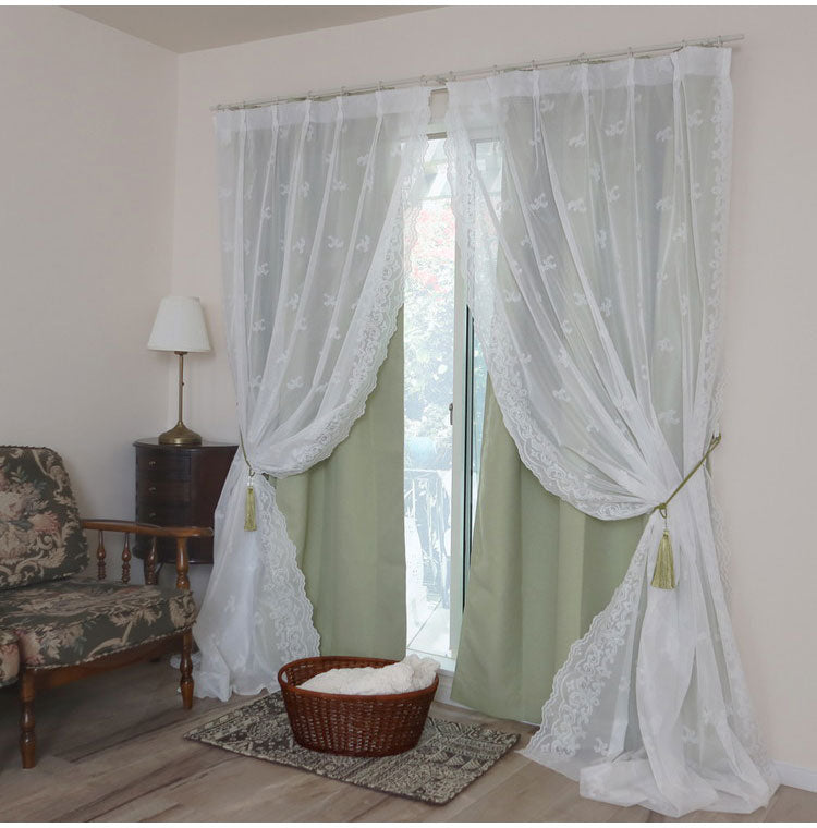 日本製 フリーカットレースカーテン 巾100cm×丈250cm ペイズリー柄 小さな柄 リーフ風 2枚組 自由に長さ変更 ハサミでカット 丈調整可能 調整可能なフック付き 取り付け簡単 程よい透け感(代引不可)