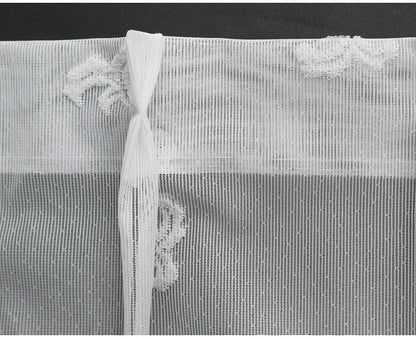 日本製 フリーカットレースカーテン 巾100cm×丈250cm ペイズリー柄 小さな柄 リーフ風 2枚組 自由に長さ変更 ハサミでカット 丈調整可能 調整可能なフック付き 取り付け簡単 程よい透け感(代引不可)