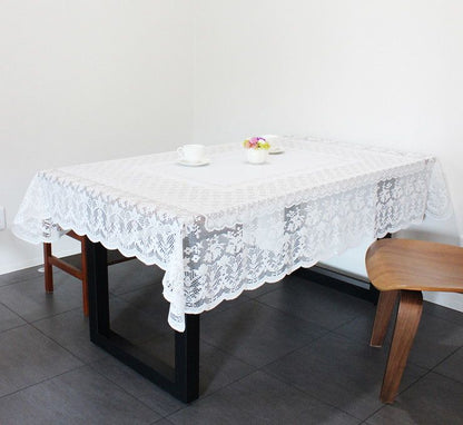 テーブルクロス 140cm×220cm 撥水加工 レースジャガード 6人掛け 国産 日本製 マルチカバー 北欧 おしゃれ ホワイト ベージュ(代引不可)