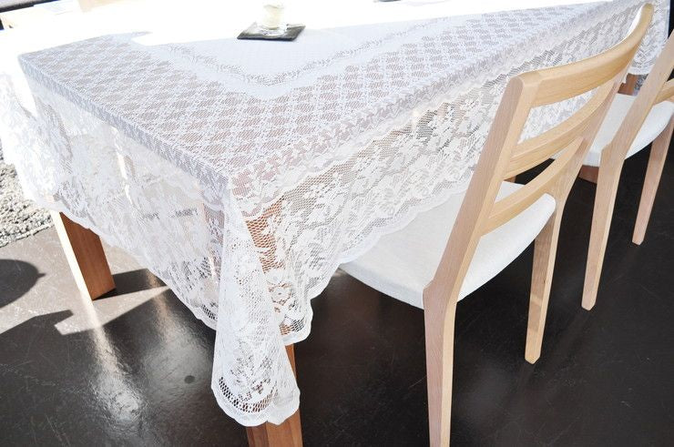 テーブルクロス 140cm×220cm 撥水加工 レースジャガード 6人掛け 国産 日本製 マルチカバー 北欧 おしゃれ ホワイト ベージュ(代引不可)