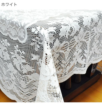 テーブルクロス 140cm×220cm 撥水加工 レースジャガード 6人掛け 国産 日本製 マルチカバー 北欧 おしゃれ ホワイト ベージュ(代引不可)