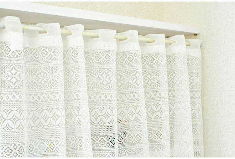 日本製 防炎 ボーダー柄 カフェカーテン 北欧風 程 よい透け感 巾150cm×丈50cm ホワイト 突っ張り棒 キッチン トイレ 小窓 出窓 お洒落 防炎加工 簡単取り付け(代引不可)