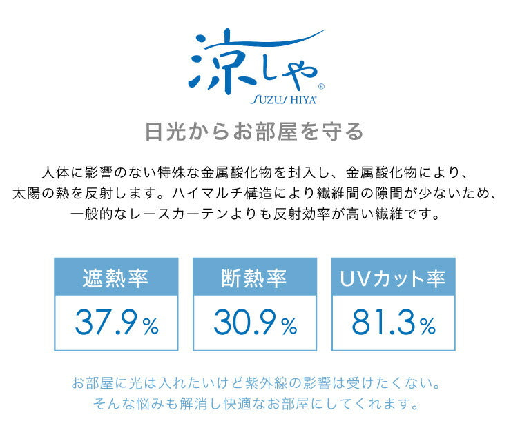 ミラーレースカーテン 【国産 セミオーダー エフコット 涼しや 断熱 遮熱 花粉キャッチ ミラーレース】 洗える カーテン(代引不可)