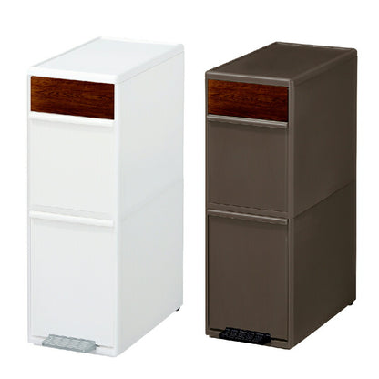 ゴミ箱 2段 木目調 幅25cm 分別 日本製 スリム おしゃれ 資源ゴミ分別ストッカーlike-it ライクイット 分別スイングステーション ワイド 木目調パネル like-it ライクイット(代引不可)