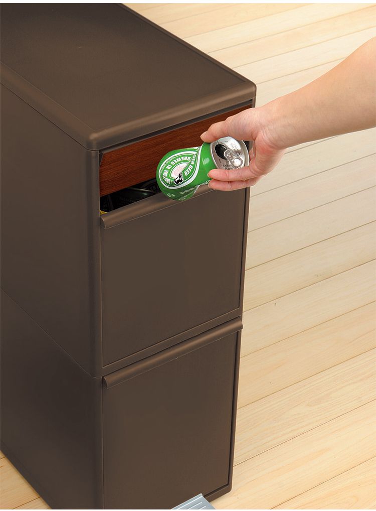 ゴミ箱 2段 木目調 幅25cm 分別 日本製 スリム おしゃれ 資源ゴミ分別ストッカーlike-it ライクイット 分別スイングステーション ワイド 木目調パネル like-it ライクイット(代引不可)