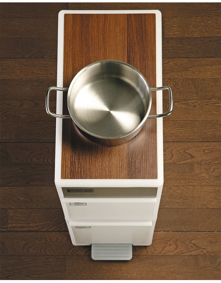 ゴミ箱 分別 スリム おしゃれ 資源ゴミ分別ストッカー 分別スイングステーション専用 リバーシブル木天板 ライクイット ちょい置き 作業台 荷物置き オーク調 ウォールナット調(代引不可)