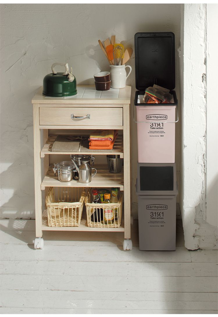 ゴミ箱 フロントオープン 17リットル 積み重ねOK スタッキングダストボックス フロント 前開き ごみ箱 ふた付き おしゃれ かわいい 蓋付き キッチンすき間収納 日本製 LIKE-IT(代引不可)