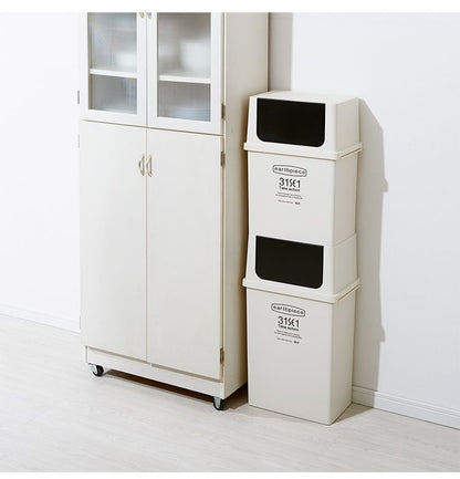 ゴミ箱 スタッキング ごみ箱 17L ふた付き 屋外 分別 積み重ね スリム 隙間 キッチン 分別 蓋付きゴミ箱 日本製 北欧 男前 一人暮らし ヨコ型フロントオープンダスト 浅 EPE-55 ライクイット like-it(代引不可)