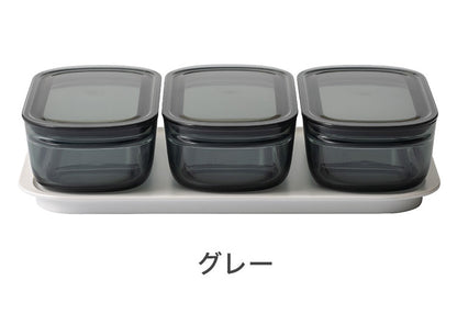 トレー セット ライクイット like-it 調理ができる保存容器 Mサイズ 密閉 おしゃれ 耐熱 時短 電子レンジ 食洗機 冷凍 パッキン 作り置き レンチン クリア グレー グリーン(代引不可)