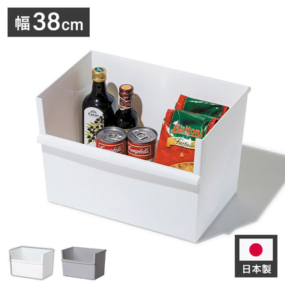 ライクイット (like-it) 小物収納 レトルト食品 収納 ケース コンテナー ワイド 深型 約幅38x奥26.8x高26cm グレー 日本製 JTR-01 リサイクルプラスチック30%以上配合 収納ボックス パントリー収納(代引不可)