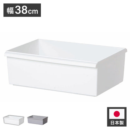 ライクイット (like-it) 小物収納 レトルト食品 収納 ケースコンテナー ワイド 浅型 約幅38x奥27.3x高13cm 日本製 JTR-02 リサイクルプラスチック30%以上配合 収納ボックス パントリー収納(代引不可)