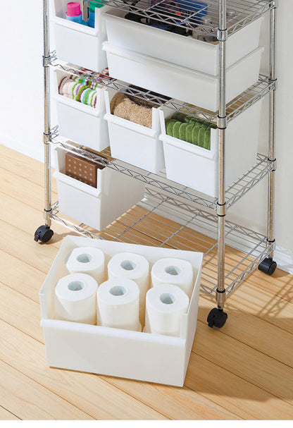 ライクイット (like-it) 小物収納 レトルト食品 収納 ケースコンテナー ワイド 浅型 約幅38x奥27.3x高13cm 日本製 JTR-02 リサイクルプラスチック30%以上配合 収納ボックス パントリー収納(代引不可)