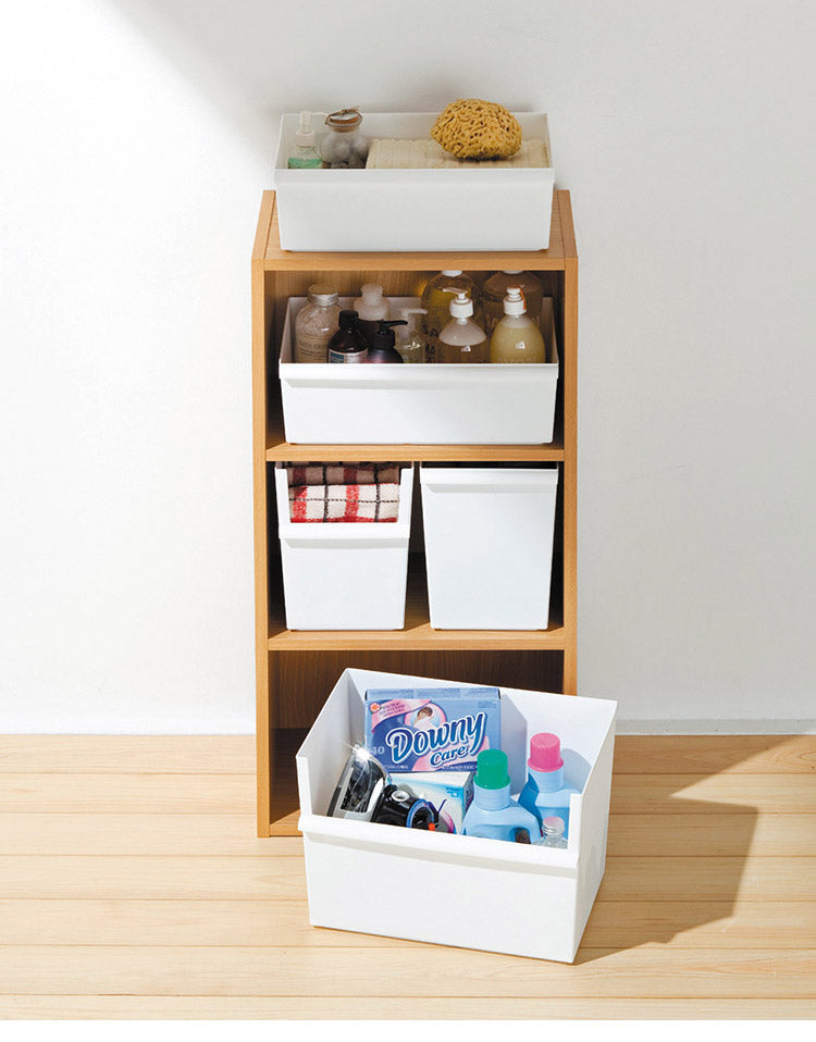 ライクイット (like-it) 小物収納 レトルト食品 収納 ケースコンテナー ワイド 浅型 約幅38x奥27.3x高13cm 日本製 JTR-02 リサイクルプラスチック30%以上配合 収納ボックス パントリー収納(代引不可)