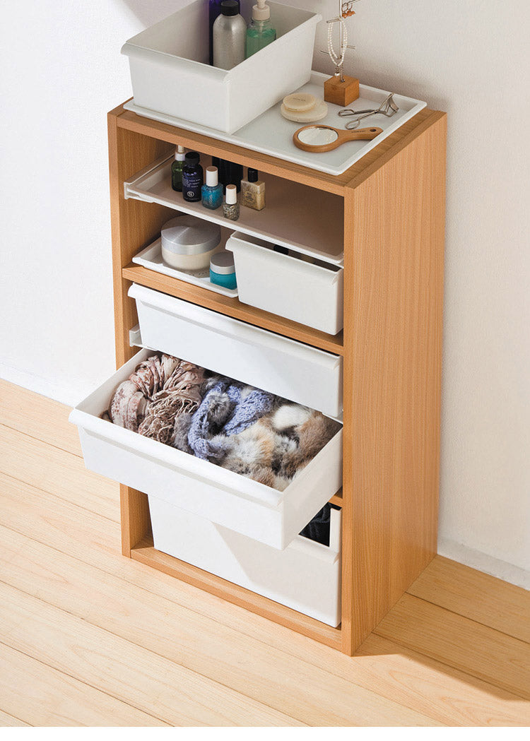 ライクイット (like-it) 小物収納 レトルト食品 収納 ケース コンテナー ワイド (フタ) 約幅38.8x奥25.6x高2cm 日本製 JTR-03 リサイクルプラスチック30%以上配合 収納ボックス パントリー収納(代引不可)