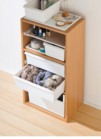 ライクイット (like-it) 小物収納 レトルト食品 収納 ケース コンテナースリム (フタ) 約幅19.8x奥25.6x高2cm 日本製 JTR-06 リサイクルプラスチック30%以上配合 収納ボックス パントリー収納(代引不可)