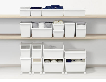 収納ボックス ジャストイット コンテナーワイド(浅・深セット) JTSR-02 | ライクイット 深型 ケース 収納 カラーボックス収納 ストッカー コンテナー 積み重ね プラスチック 軽い 整理(代引不可)