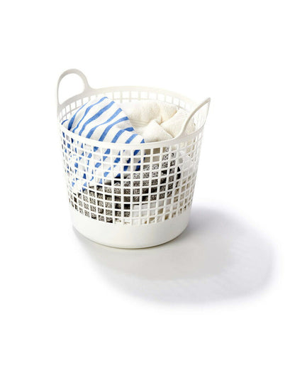 ライクイット (like-it) ランドリー 洗濯 収納 ラウンドタイプ バスケット 約幅41x奥37x高37.5cm ホワイト 日本製 LBB-01C バイオマスプラスチック(代引不可)