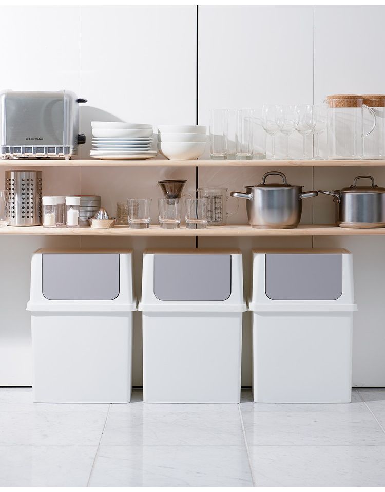 ゴミ箱 おしゃれ ふた付き キッチン シールズ フロントオープントラッシュビン 17ワイド 17L スイング式 ホワイト 白 シンプル 重ねられる スタッキング 分別 ライクイット like-it Seals(代引不可)