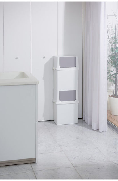 ゴミ箱 おしゃれ ふた付き キッチン シールズ フロントオープントラッシュビン 17ワイド 17L スイング式 ホワイト 白 シンプル 重ねられる スタッキング 分別 ライクイット like-it Seals(代引不可)