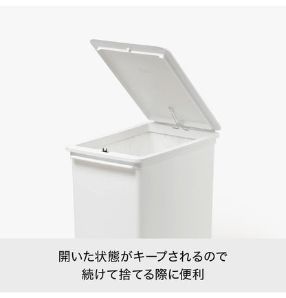 ライクイット (like-it) フタ付きゴミ箱 プッシュオープン トラッシュビン 浅型 約17L ダストボックス ホワイト 日本製 LBD-21 片手で捨てられる 分別 スリム ゴミ箱17L(代引不可)
