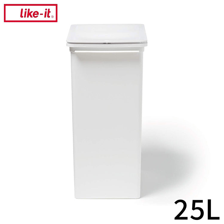 ライクイット (like-it) フタ付きゴミ箱 プッシュオープントラッシュビン 約25L スリム 深型 ホワイト 日本製 LBD-22 片手で捨てられる 分別 ゴミ箱25LL(代引不可)