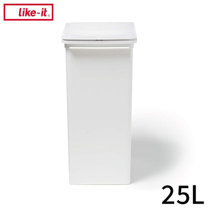 ライクイット (like-it) フタ付きゴミ箱 プッシュオープントラッシュビン 約25L スリム 深型 ホワイト 日本製 LBD-22 片手で捨てられる 分別 ゴミ箱25LL(代引不可)
