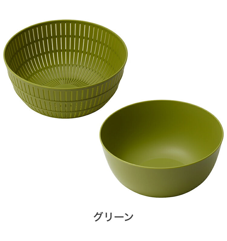 ライクイット ザル ボウル セット 米研ぎ 米とぎ キッチン プラスチック ボウル 耐熱 調理道具 ざる ボウル セット 米とぎざる 日本製 Colander&Bowl(代引不可)