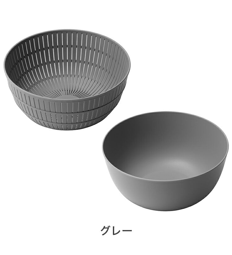 ライクイット ザル ボウル セット 米研ぎ 米とぎ キッチン プラスチック ボウル 耐熱 調理道具 ざる ボウル セット 米とぎざる 日本製 Colander&Bowl(代引不可)