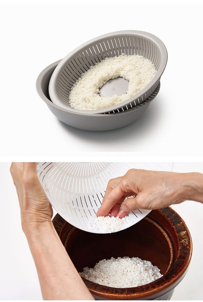 ライクイット ザル ボウル セット 米研ぎ 米とぎ キッチン プラスチック ボウル 耐熱 調理道具 ざる ボウル セット 米とぎざる 日本製 Colander&Bowl(代引不可)