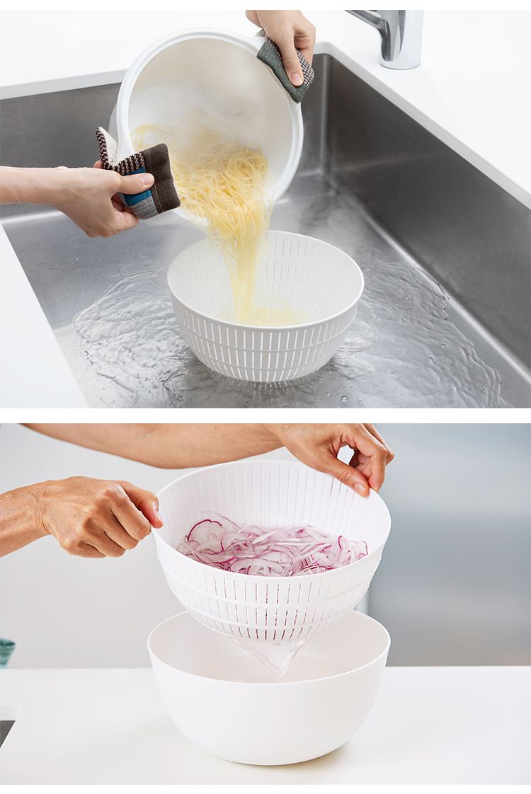 ライクイット ザル ボウル セット 米研ぎ 米とぎ キッチン プラスチック ボウル 耐熱 調理道具 ざる ボウル セット 米とぎざる 日本製 Colander&Bowl(代引不可)