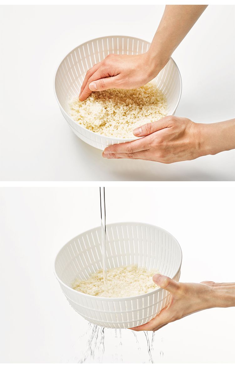 ライクイット 米とぎ ザル ボウル 米研ぎ 米とぎ器 米研ぎボウル 食洗機対応 耐熱 レンジ対応 米とぎざる ざる ボール 水切り 湯切り 湯引き 受 日本製 LBK-02 like-it 米とぎにも使えるザルとボウル(代引不可)