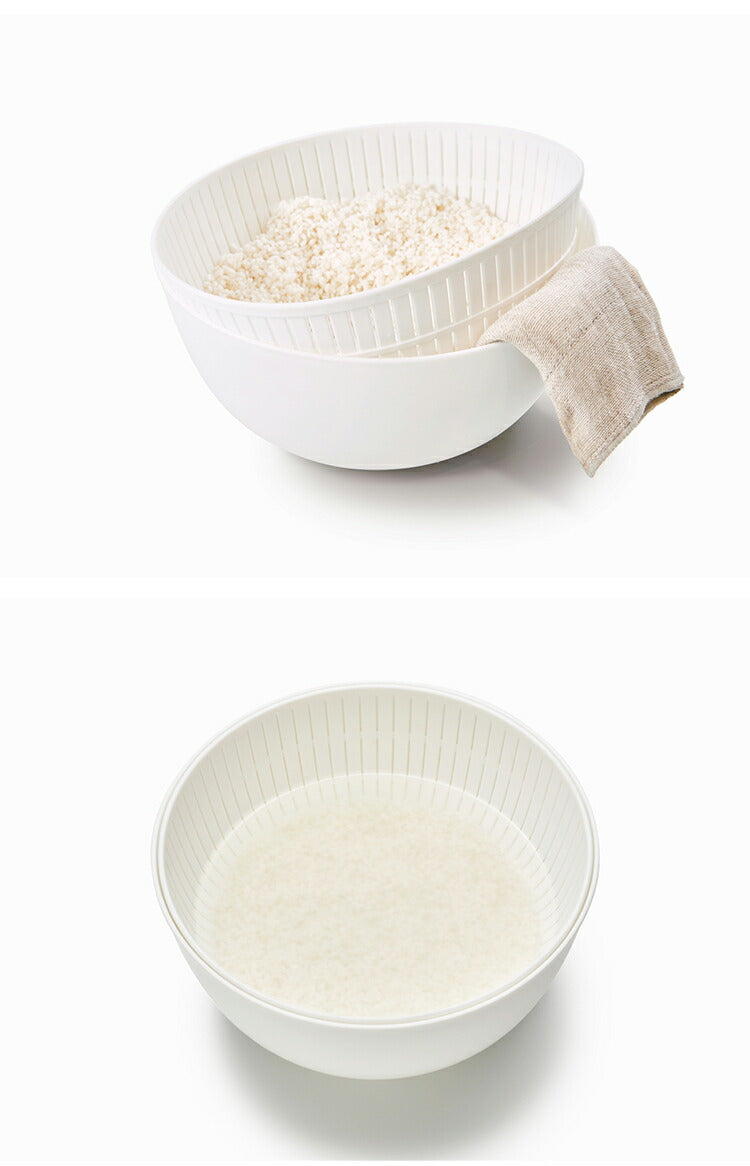 ライクイット 米とぎ ザル ボウル 米研ぎ 米とぎ器 米研ぎボウル 食洗機対応 耐熱 レンジ対応 米とぎざる ざる ボール 水切り 湯切り 湯引き 受 日本製 LBK-02 like-it 米とぎにも使えるザルとボウル(代引不可)