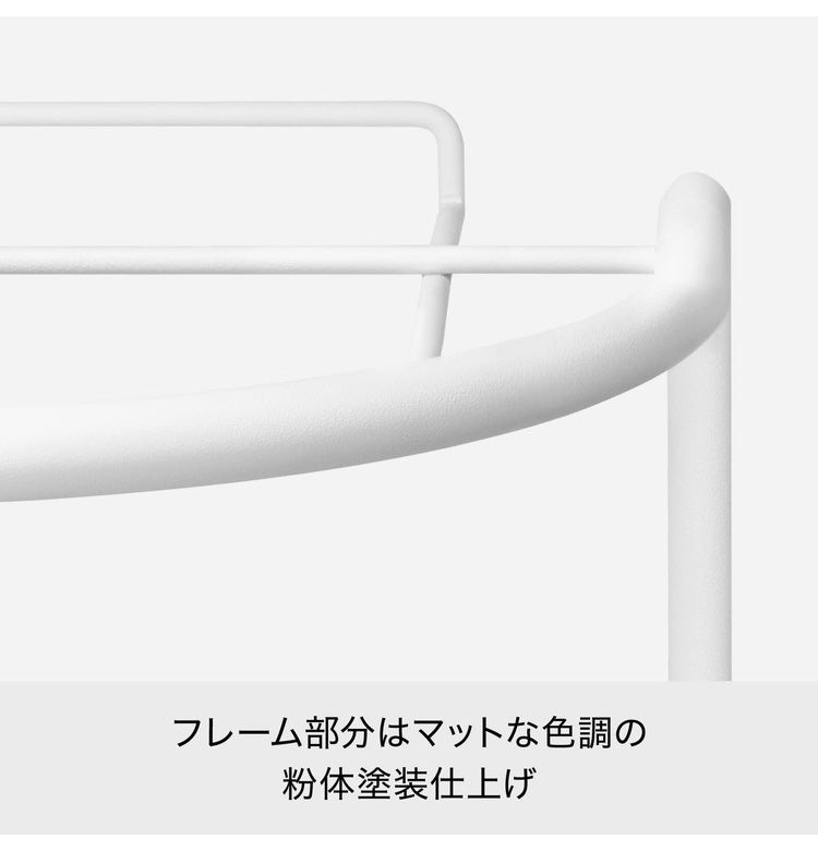 ライクイット (like-it) ランドリー キャスター付き 洗濯 収納 ラウンド型バスケット 2段 約幅41×40.5×90.5cm ホワイト LW-01L+LBB-01C 2P(代引不可)