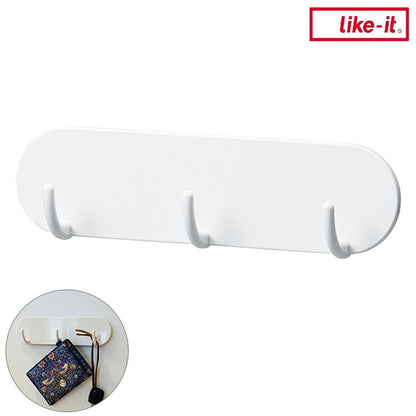 ライクイット (like-it) オフィス マグネット収納 強力マグネット デスク 棚 3連フック ニューホワイト Mag-On+ 8044(代引不可)