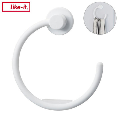 ライクイット (like-it) キッチン ランドリー マグネット収納 強力マグネット タオル掛け リング ニューホワイト 冷蔵庫 洗濯機 Mag-On+ 8047(代引不可)