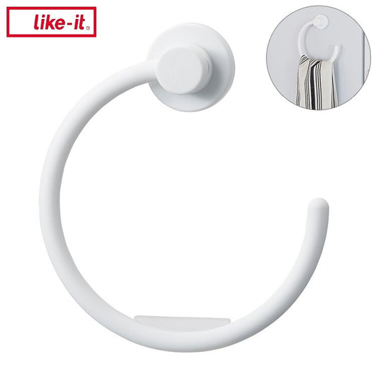 ライクイット (like-it) キッチン ランドリー マグネット収納 強力マグネット タオル掛け リング ニューホワイト 冷蔵庫 洗濯機 Mag-On+ 8047(代引不可)