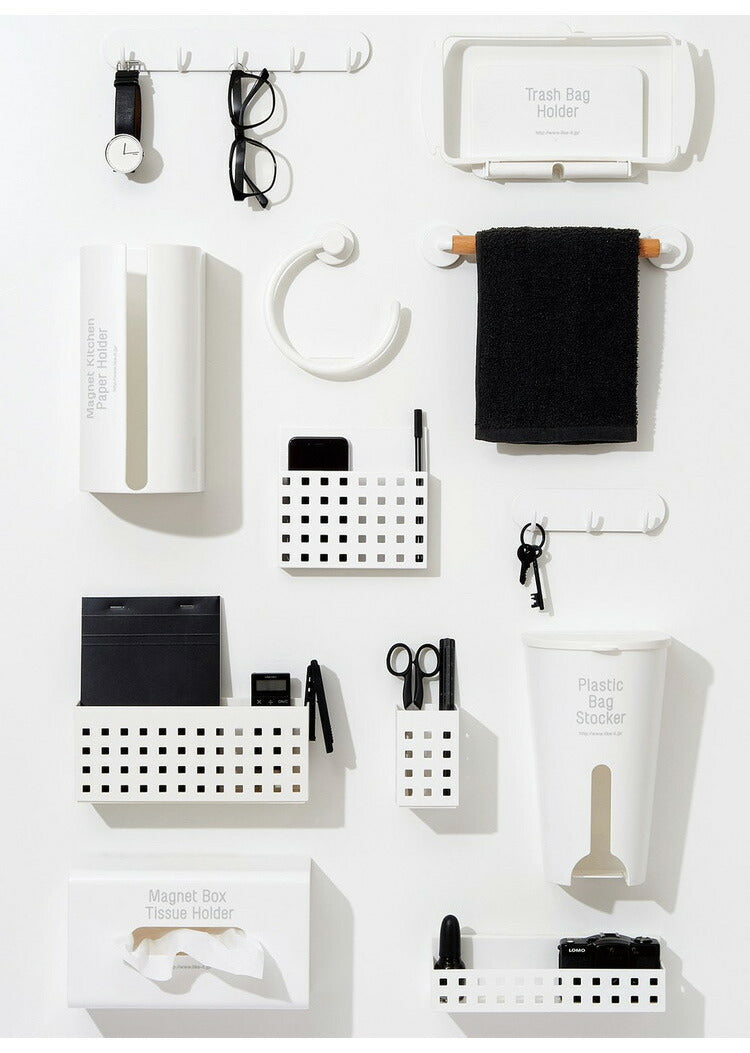 ライクイット (like-it) キッチン ランドリー マグネット収納 強力マグネット タオル掛け リング ニューホワイト 冷蔵庫 洗濯機 Mag-On+ 8047(代引不可)