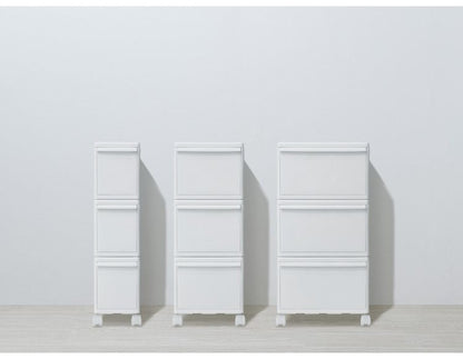 ライクイット 収納ケース 組み合わせて使える収納ケース スリムM 3個組 MOS-01 引き出し 衣装ケース 収納ボックス ストッカー 小物入れ 小物 収納 押入れ プラスチック 3段(代引不可)