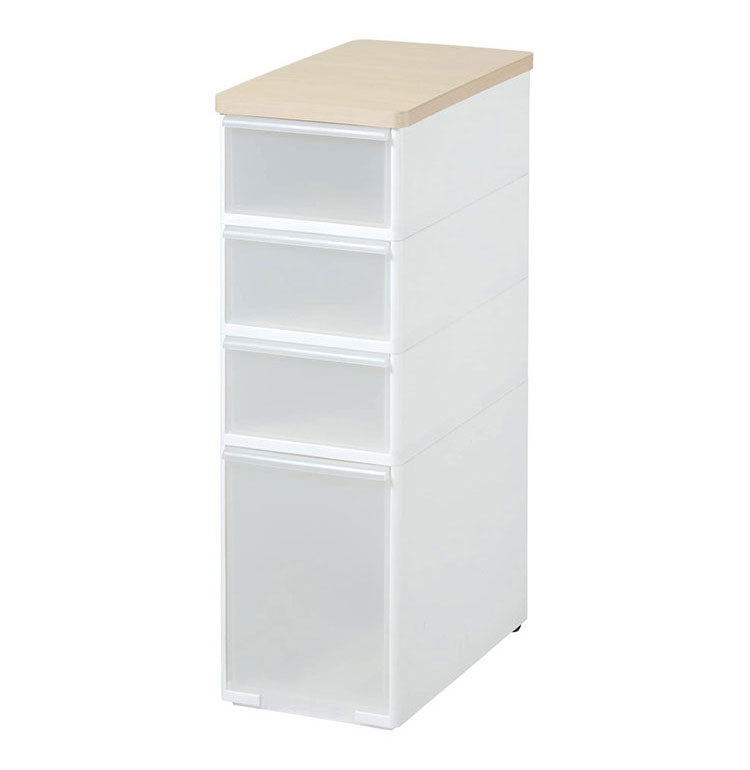 ライクイット ( like-it ) キッチン収納 耐熱木天板 ストッカー ワイド 約幅27.2x奥46.5x高81.8cm ホワイト 日本製 MS-103WT デットスペース収納 すき間を活用 木製天板 耐熱150℃(代引不可)