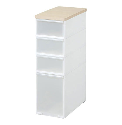 ライクイット ( like-it ) キッチン収納 耐熱木天板 ストッカー ワイド 約幅27.2x奥46.5x高81.8cm ホワイト 日本製 MS-103WT デットスペース収納 すき間を活用 木製天板 耐熱150℃(代引不可)