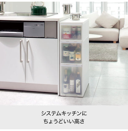 ライクイット ( like-it ) キッチン 収納 スリムストレージ ミディストッカー 幅25.5x奥46.5x高82cm ホワイト 日本製 MS-111D 幅25.5cm デッドスペース収納 すき間を活用(代引不可)