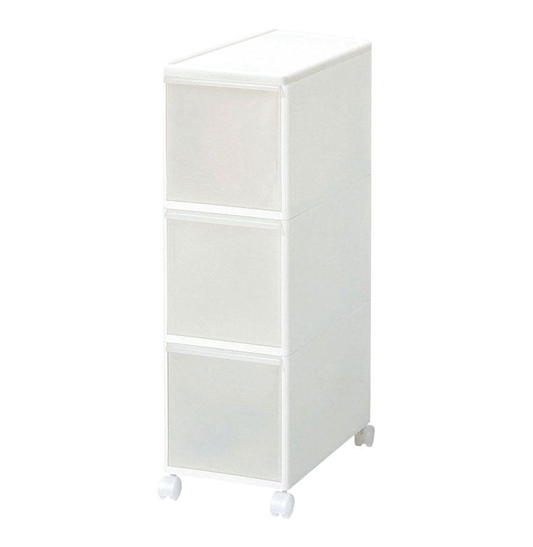 ライクイット ( like-it ) キッチン収納 スリムストレージ ミディ ストッカー ホワイト 3段 キャスター付 日本製 MS-30 約幅25.5cm デットスペース収納 すき間を活用(代引不可)