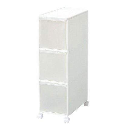 ライクイット ( like-it ) キッチン収納 スリムストレージ ミディ ストッカー ホワイト 3段 キャスター付 日本製 MS-30 約幅25.5cm デットスペース収納 すき間を活用(代引不可)