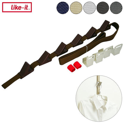 ライクイット (like-it) 壁掛け収納 取付簡単 ドアフック (フック6個) ブラウン 高さ約240cmまでのドア対応 NDH-01 自転車 ヘルメット 収納 玄関 壁掛け(代引不可)