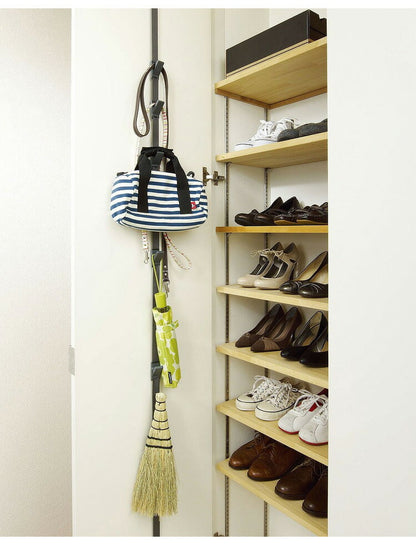 ライクイット (like-it) 壁掛け収納 取付簡単 ドアフック (フック6個) ブラウン 高さ約240cmまでのドア対応 NDH-01 自転車 ヘルメット 収納 玄関 壁掛け(代引不可)